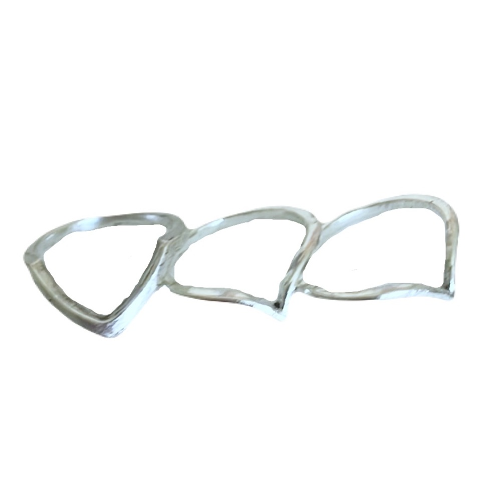 New Sterling Silver Handmade Bohemian Flying V 3 Piece Minimalist Ring Set